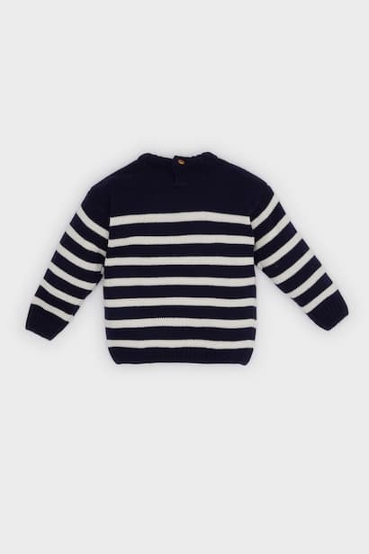 Baby Boy Regular Fit Striped Crew Neck Pullover (3)
