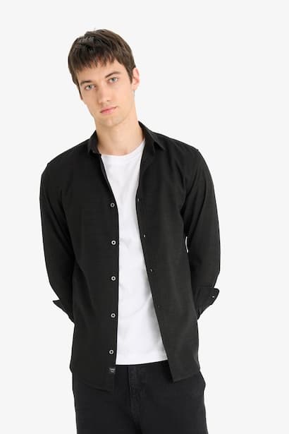 Slim Fit Cotton Long Sleeve Shirt (3)