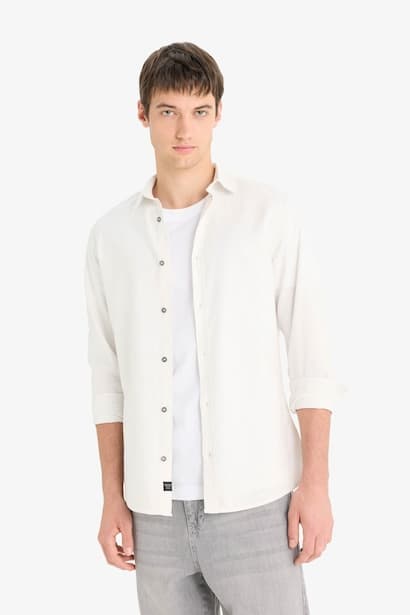 Slim Fit Cotton Long Sleeve Shirt (3)