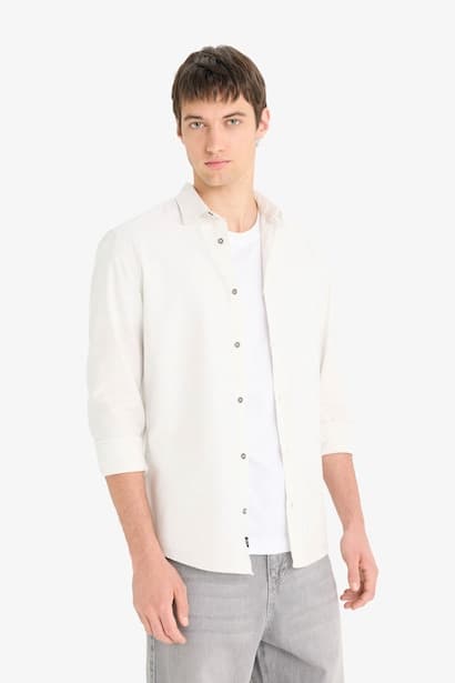 Slim Fit Cotton Long Sleeve Shirt (4)