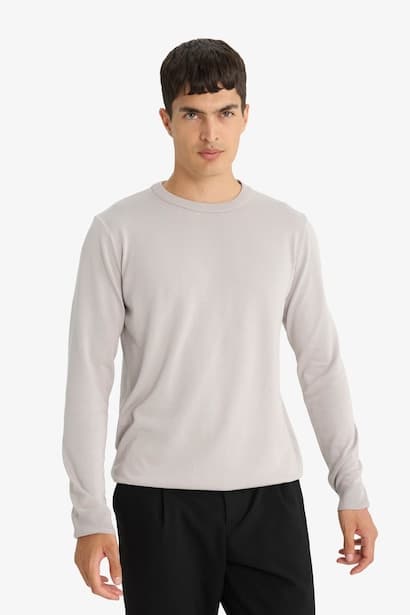 Regular Fit Crew Neck Basic Premium Knit Pullover (3)