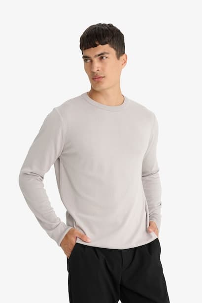 Regular Fit Crew Neck Basic Premium Knit Pullover (4)