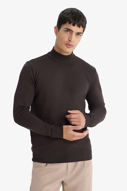 Regular Fit Turtleneck Premium Knit Pullover (3)