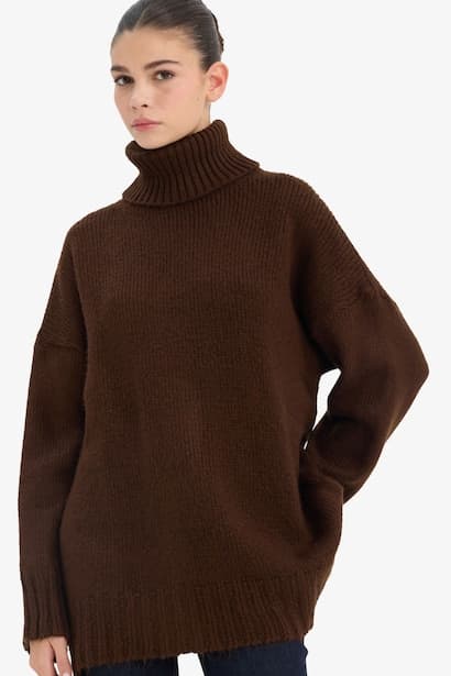 Oversize Fit Turtleneck Tunic