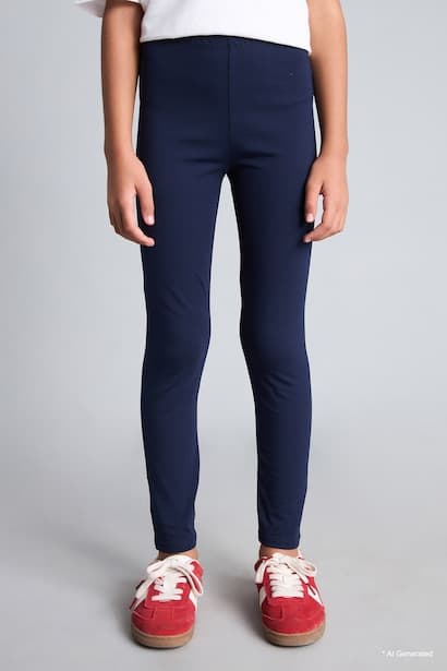 Girl 100% Cotton Basic Long Leggings (3)