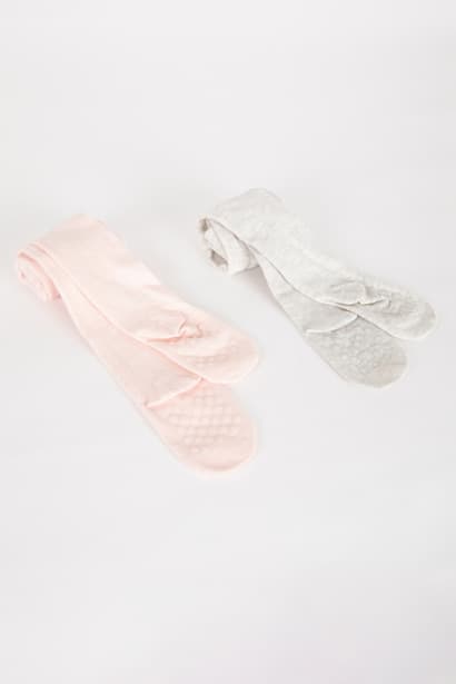 Baby Girl 2 Pack Cotton Pantyhose Socks (٤)