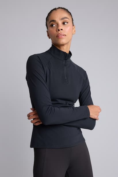Standard Fit Zippered High Neck Long Sleeve Sports T Shirt (3)