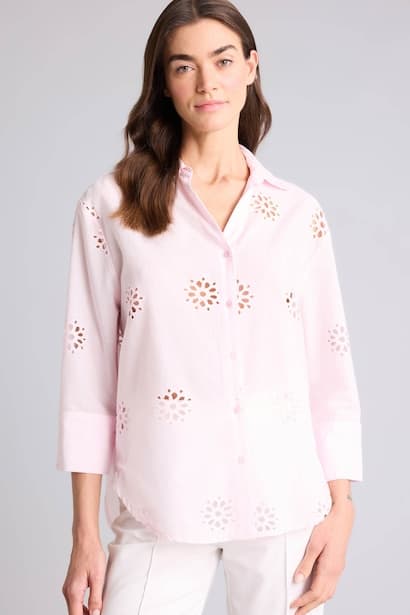 Oversize Shirt Collar brode Long Sleeve Shirt