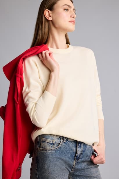 Relaxed Fit Crew Neck Sweater