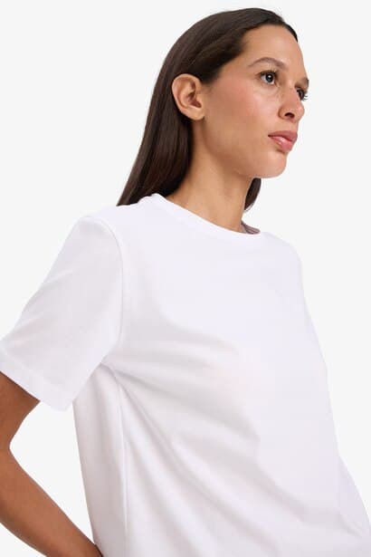 Regular Fit Crew Neck Basic Cotton Short Sleeve T-Shirt (٤)