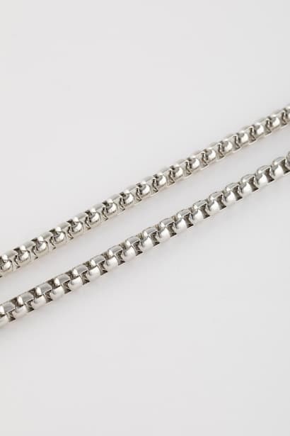 Woman Thick Chain Ring Detailed Silver Necklace Jewellery (3)