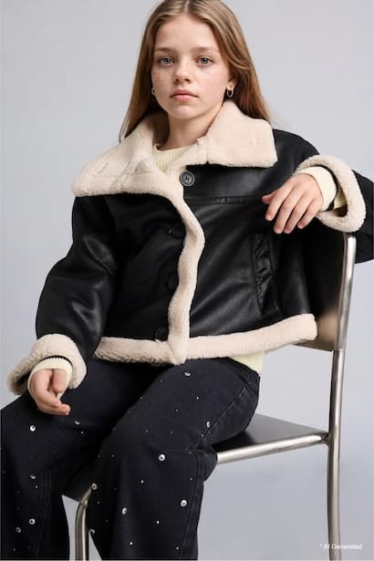 Girl Plush Lined Waterproof Jacket Coat