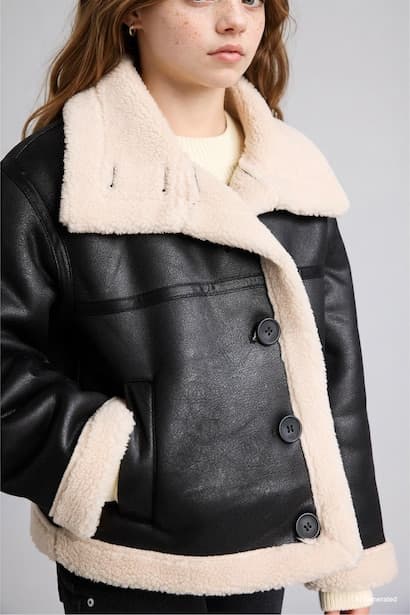 Girl Plush Lined Waterproof Jacket Coat (٤)