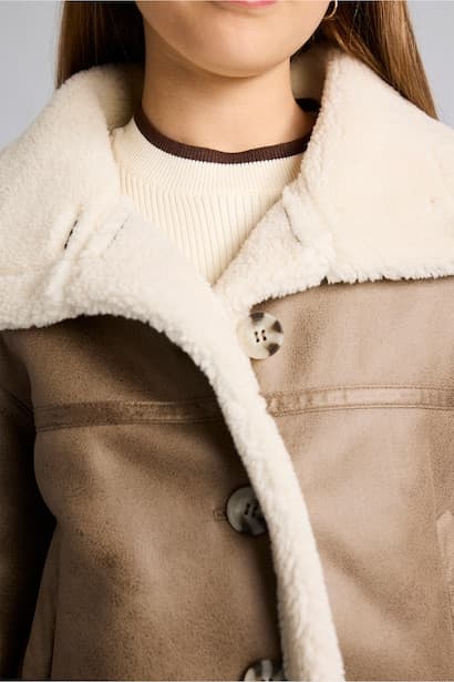 Girl Warm Plush Lined Waterproof Jacket Coat (٤)