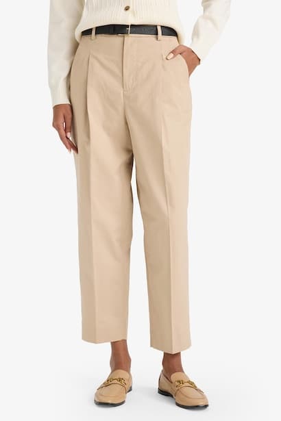 Carrot Fit High Waist Belted Crop Trousers (4)