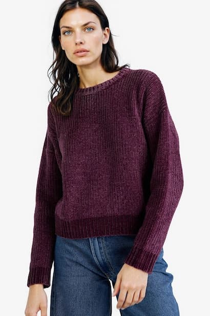 Regular Fit Crew Neck Chenille Pullover