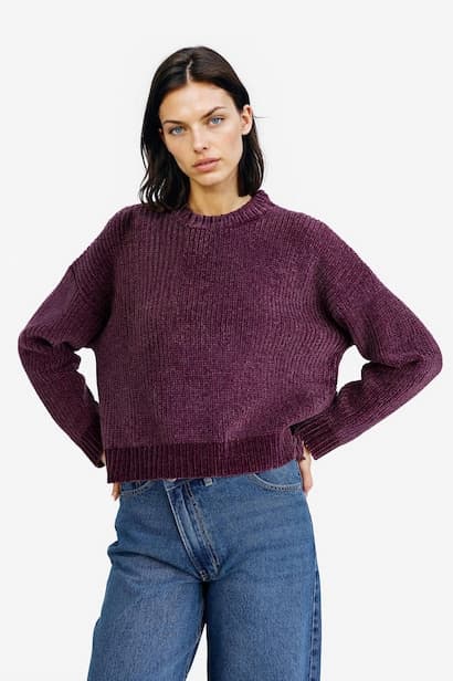 Regular Fit Crew Neck Chenille Pullover (4)