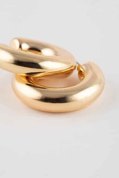 Woman Hoop Gold Earrings Jewellery (٣)