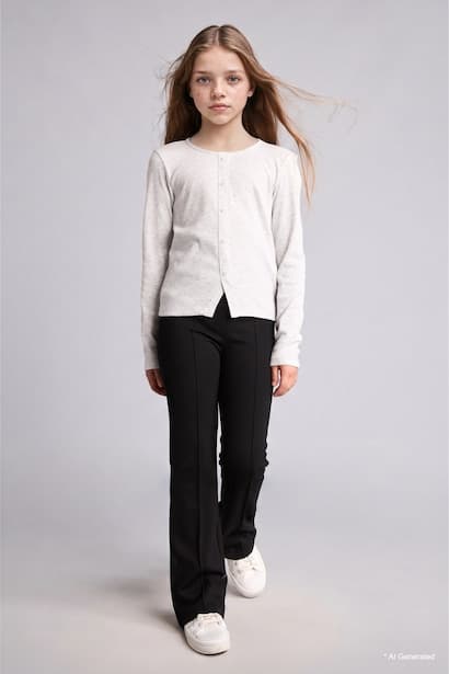 Girl Standard Length Black Pants