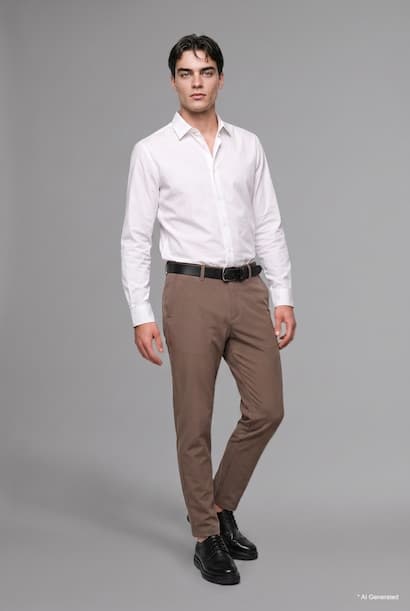 Tailored Fit Straight Leg Soft Touch Trousers