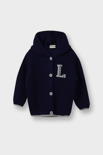 Baby Boy Hooded Buttons Knit Cardigan