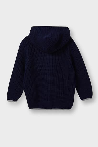 Baby Boy Hooded Buttons Knit Cardigan (3)
