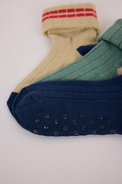 Baby Boy Seamless 3 Piece Cotton Long Socks (3)
