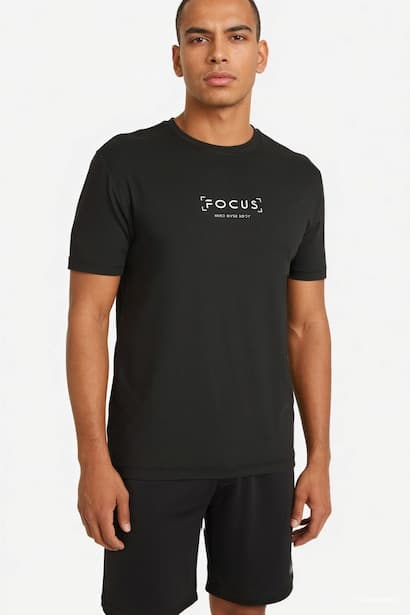 Standard Fit Crew Neck Printed Short Sleeve T-Shirt