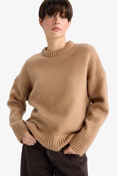 Oversize Fit Crew Neck Knitwear Pullover (3)