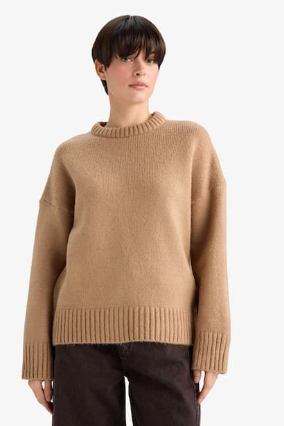 Oversize Fit Crew Neck Knitwear Pullover (4)