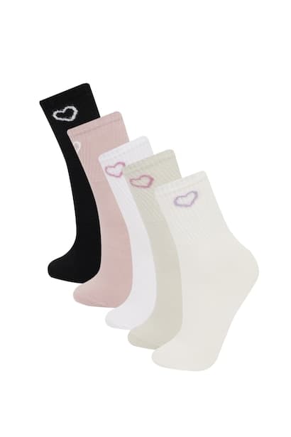 Woman Heart 5 Piece Cotton Ankle Socks