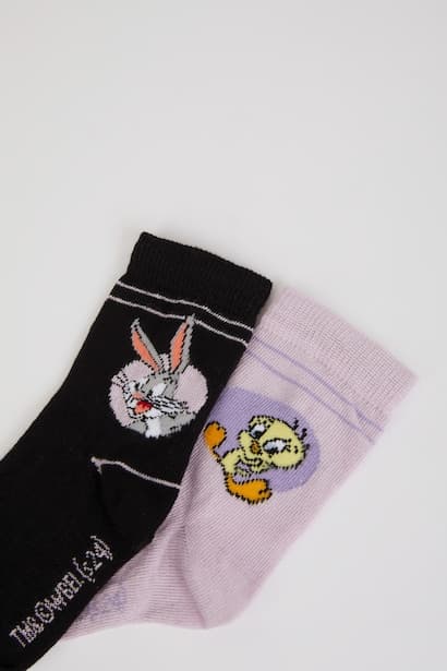 Girl Looney Tunes Licensed 2 piece Short Socks (4)