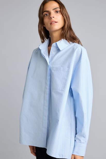 Oversize Fit Poplin Long Sleeve Shirt