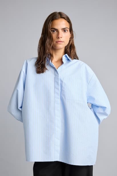 Oversize Fit Poplin Long Sleeve Shirt (3)