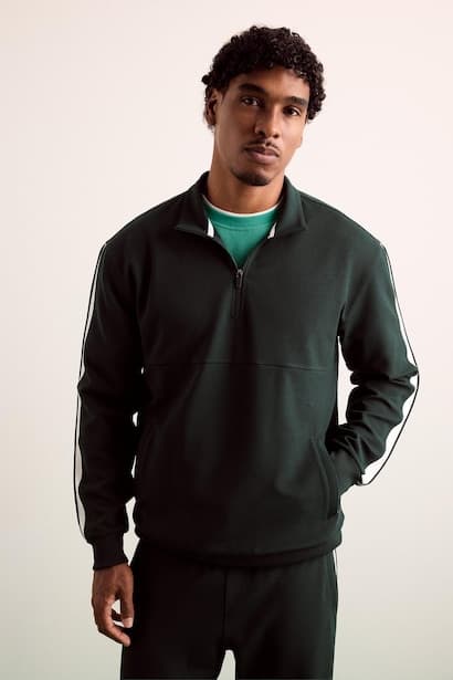 Standard Fit Mock Neck Sports Sweatshirt (٣)