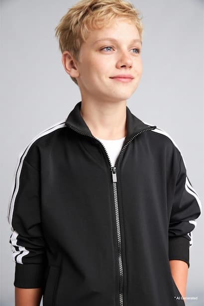 Boy Black Sweatshirt and Sweatpants Set (٤)