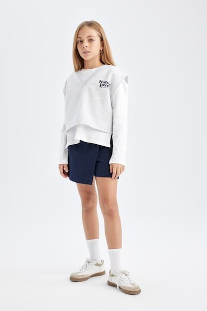 Girl Printed T-Shirt Skort Vest 3 Piece Set (٤)