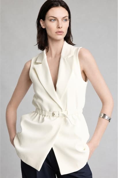 Slim Fit Jacket Collar Vest