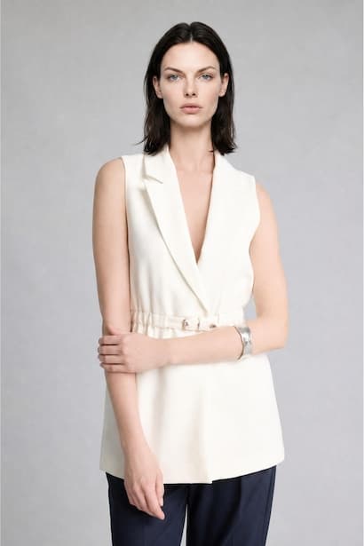 Slim Fit Jacket Collar Vest (٣)