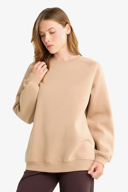 Oversize Fit Thick Sweatshirt Fabric Sweatshirt (٣)