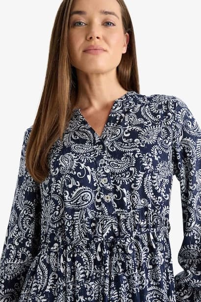 Regular Fit Crew Neck Dress Modest (٤)