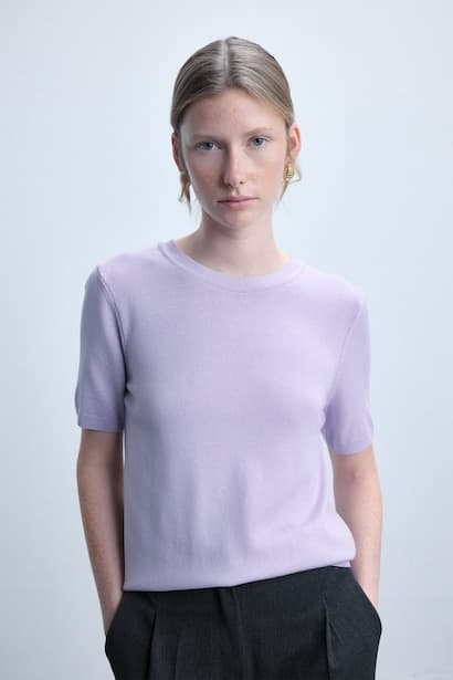 Regular Fit Lilac Crew Neck Sweater