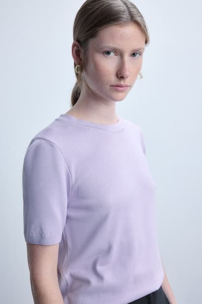 Regular Fit Lilac Crew Neck Sweater (3)