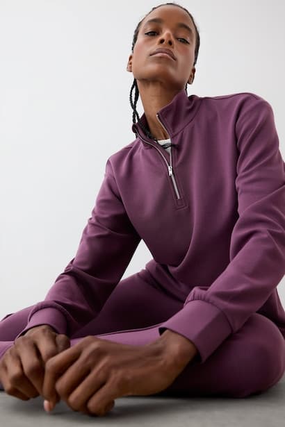 DeFactoFit Oversize Fit Half Zip Stand Collar Modal Sweatshirt Sportswear