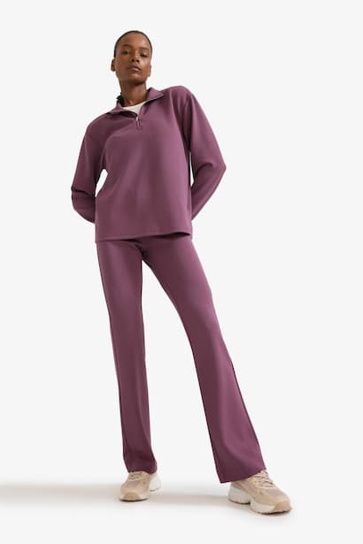 DeFactoFit Oversize Fit Half Zip Stand Collar Modal Sweatshirt Sportswear (٤)