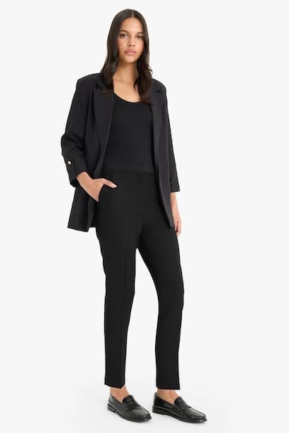 Double Pocket High Waist Straight Leg Trousers