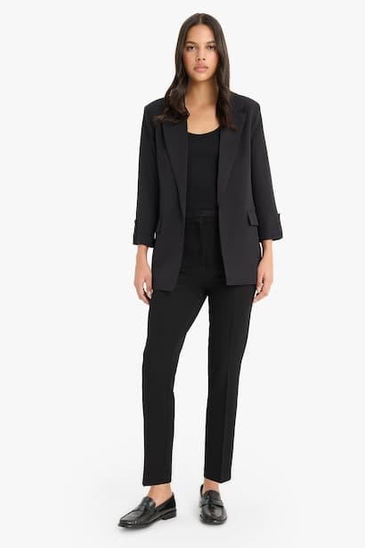 Double Pocket High Waist Straight Leg Trousers (٤)