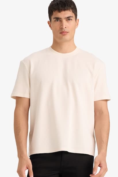 Regular Fit Crew Neck Twill Short Sleeve T-shirt