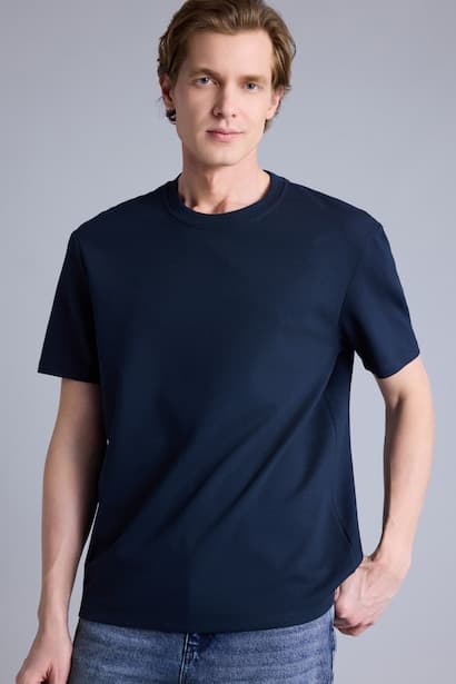 Regular Fit Crew Neck Twill Short Sleeve T-Shirt