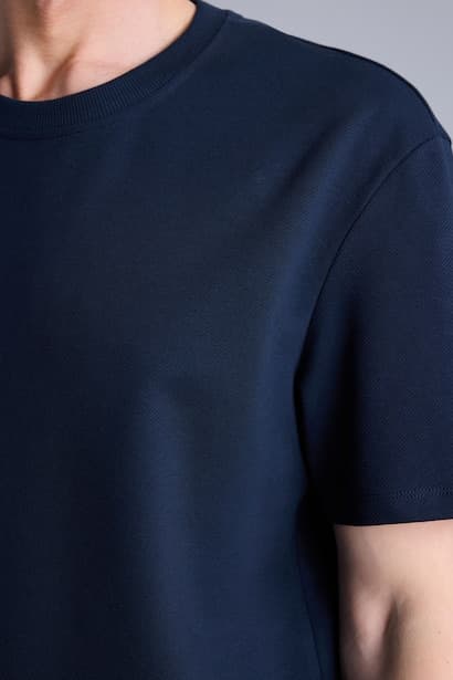 Regular Fit Crew Neck Twill Short Sleeve T-Shirt (٤)
